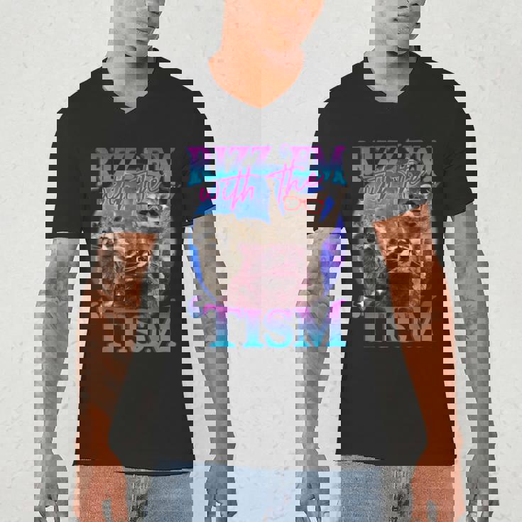 Retro Raccoon Meme Men's V-Neck T-Shirt - Rizz Vibes