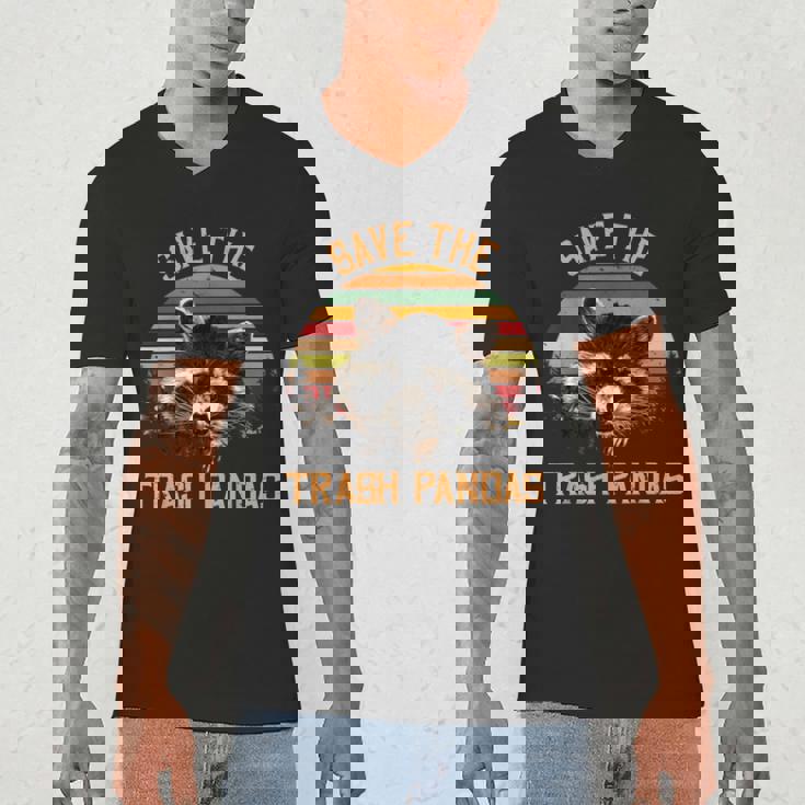 Save The Trash Pandas Raccoon Shirt Raccoon Animal T-Shirt Men's V-Neck T-Shirt