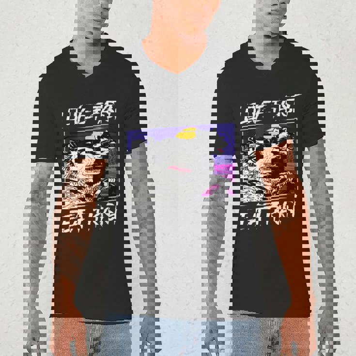Street Cats & Trash Pandas V-Neck T-Shirt - Cotton Blend for Adults