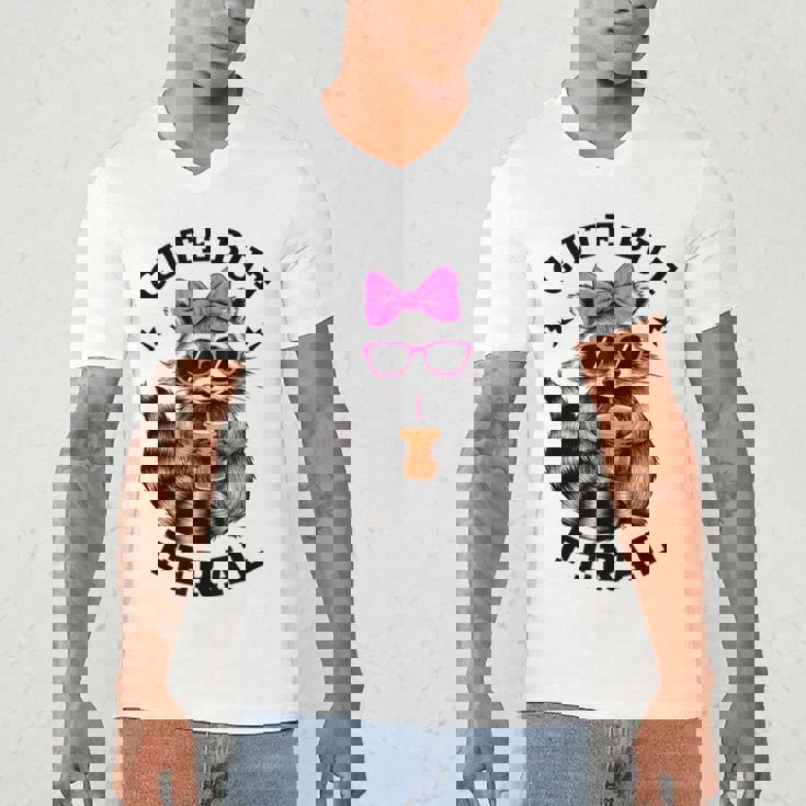 Cute Feral Raccoon V-Neck T-Shirt | Artistic Men's Tee