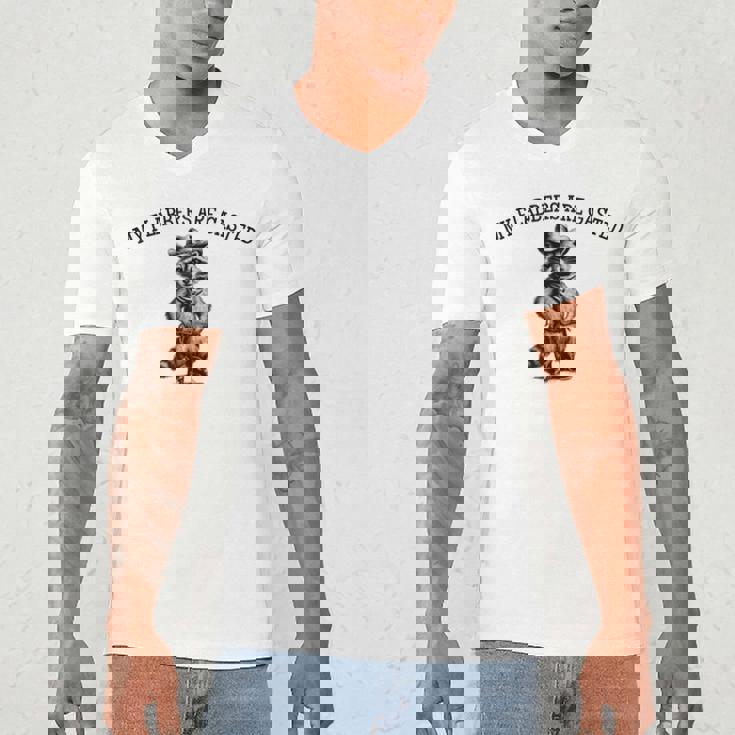 Men's V-Neck T-Shirt - Raccoon Cowboy - Fun & Quirky Style