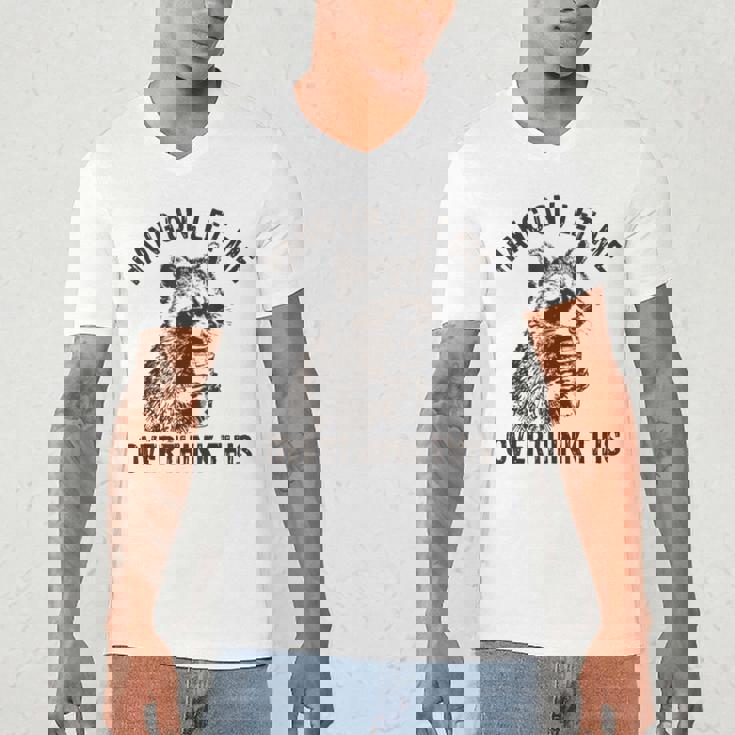 Sarcastic Men's V-Neck T-Shirt - Raccoon Humor for Casual Wear