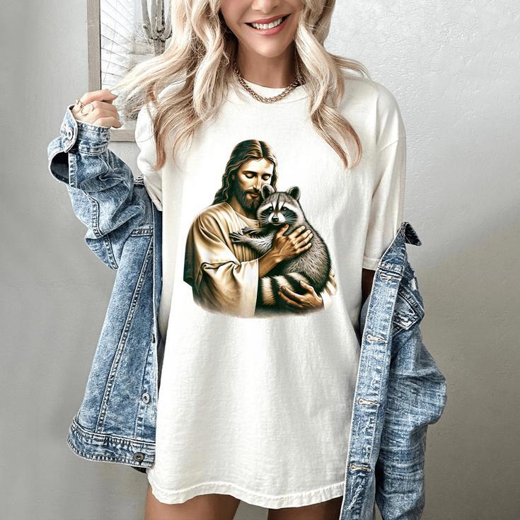 Jesus Hugging Raccoon - Vintage Women's Comfort Colors T-Shirt