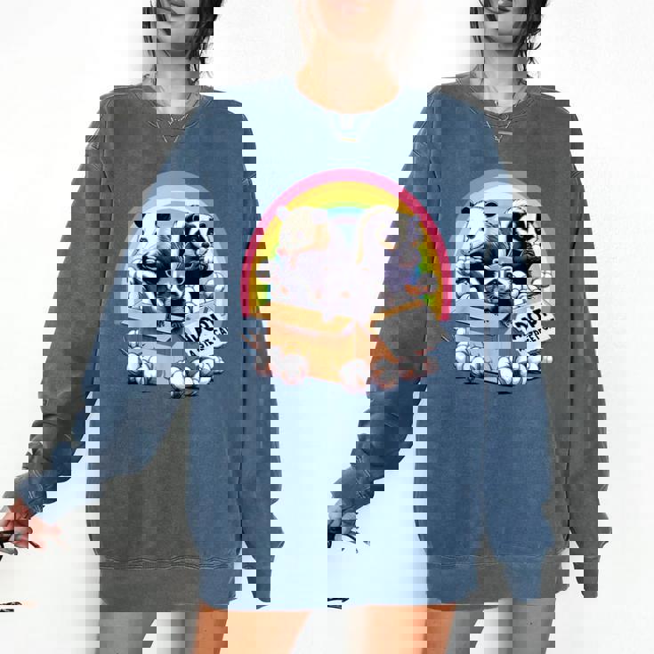 Adopt a Street Cat Raccoon Skunk Sweatshirt - Vintage Unisex
