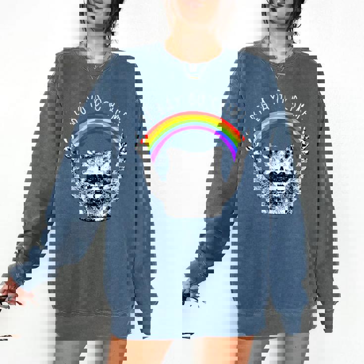 Raccoon Rainbow LGBTQ Pride Sweatshirt | Comfort Colors