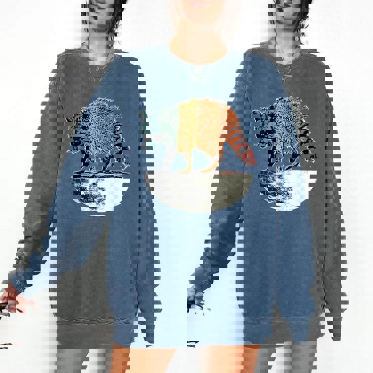 Retro Raccoon Sweatshirt - Moonlit Style Unisex Apparel
