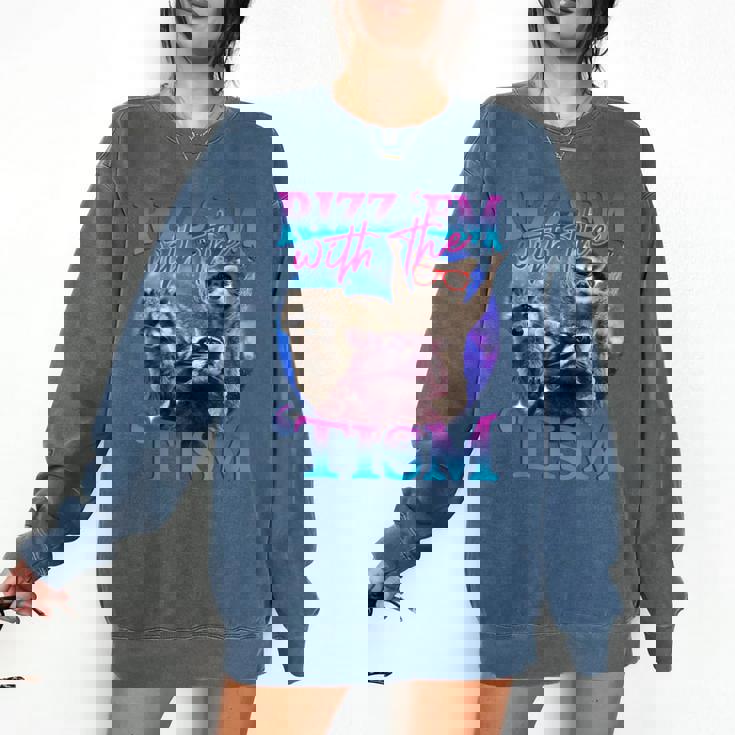 Rizz Em With The Tism Retro Raccoon Meme Comfort Colors Sweatshirt Rizz Em With The Tism Retro Raccoon Meme Comfort Colors Sweatshirt