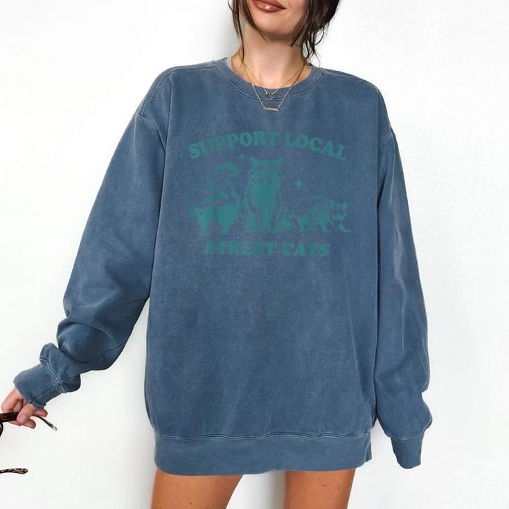Street Cat Vintage Sweatshirt - Comfort Colors - Support Local Wildlife Street Cat Vintage Sweatshirt - Comfort Colors - Support Local Wildlife
