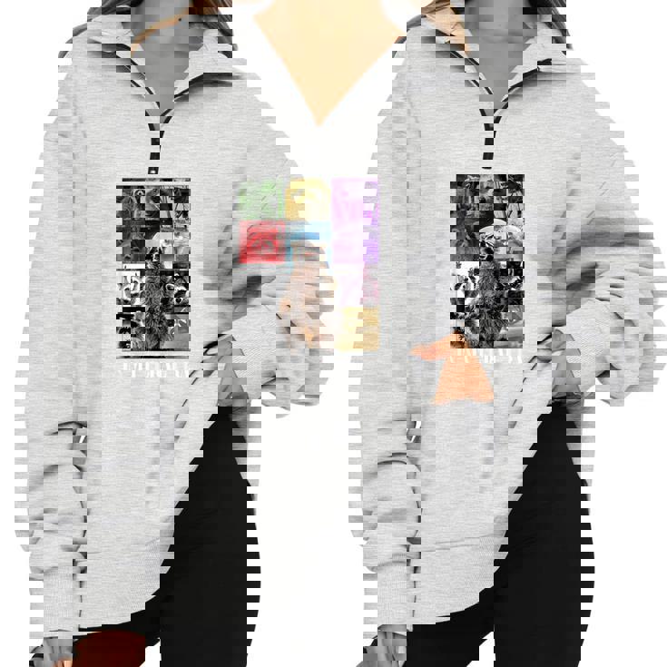 Feral Raccoon Meme Half-Zip Oversized Unisex Sweatshirt