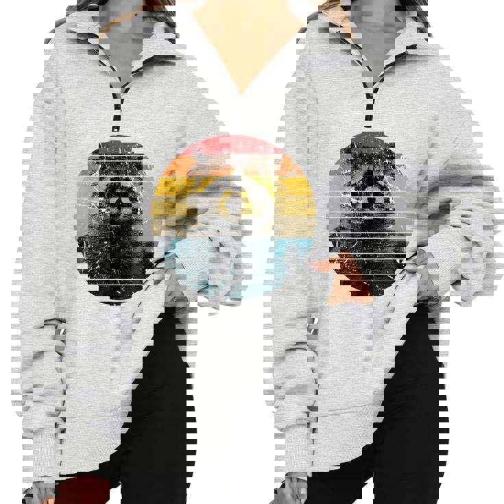 Raccoon Half Zip Oversized Sweatshirt - Cozy Unisex Style