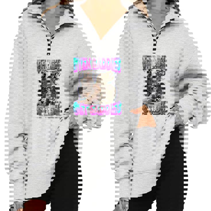 Raccoon Meme Half-Zip Sweatshirt - Comfy Oversized Fit
