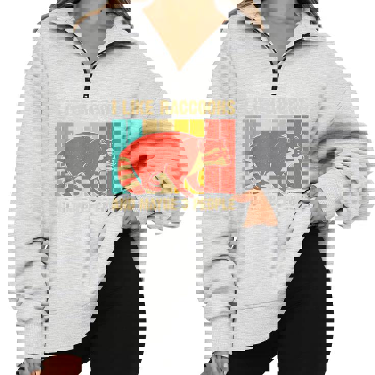 Raccoon Oversized Half Zip Sweatshirt - Unisex Introvert Style