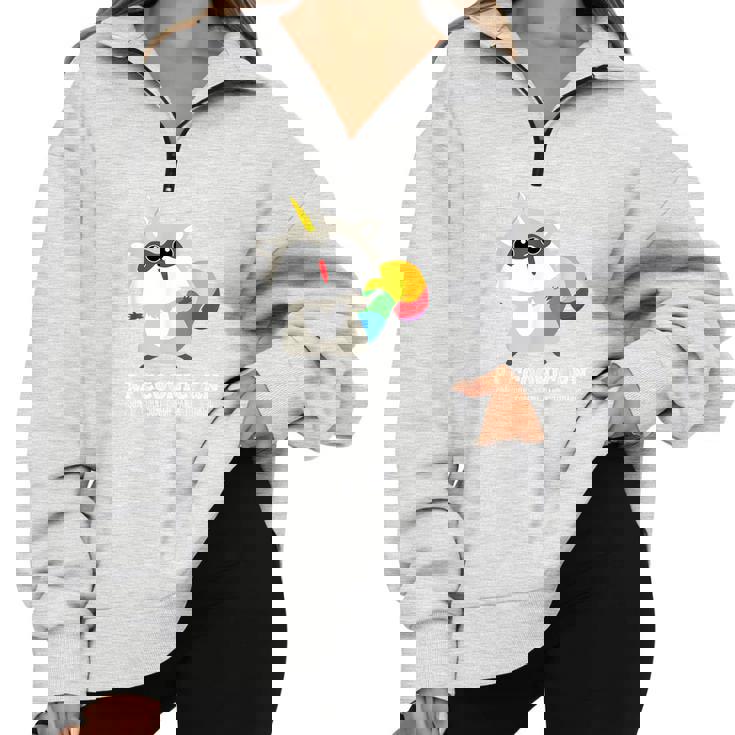 Racoonicorn Sweatshirt | Whimsical Unisex Half Zip | Oversized Comfort