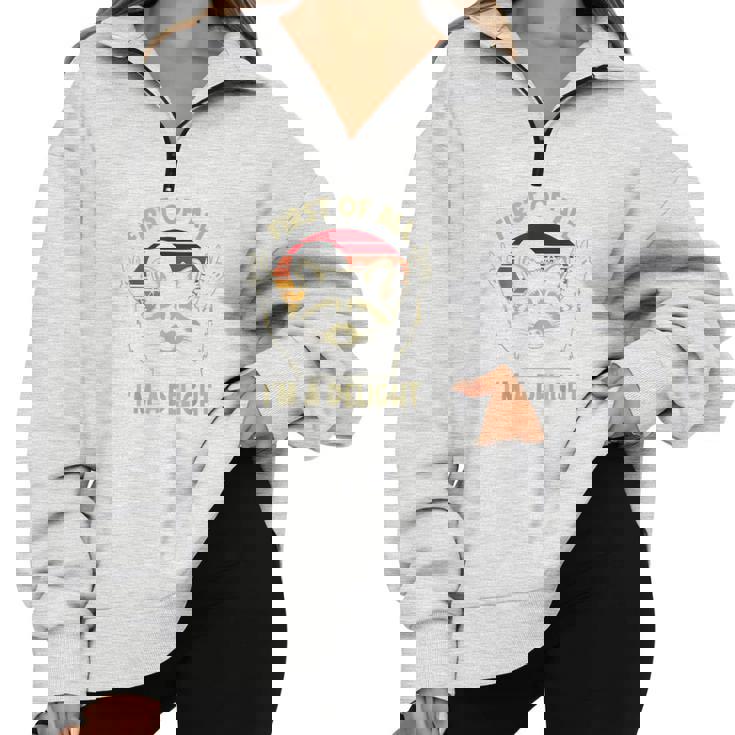 Sarcastic Raccoon Lover Half-Zip Oversized Sweatshirt - Delightful Style