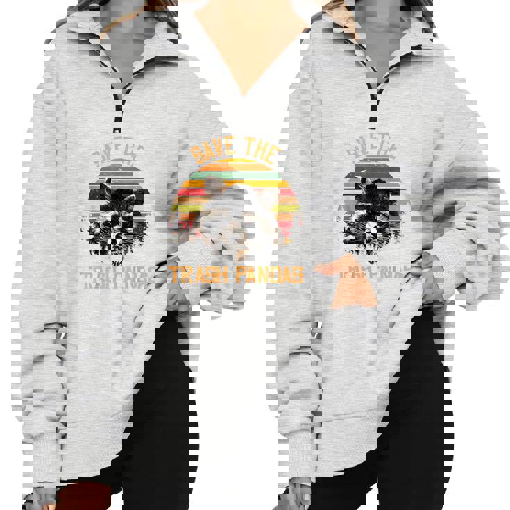 Save The Trash Pandas Raccoon Shirt Raccoon Animal T-Shirt Half Zip Oversized Sweatshirt