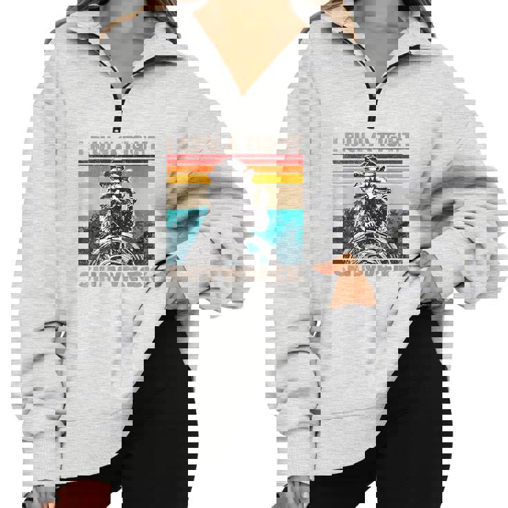 Vintage Raccoon Half-Zip Sweatshirt – Unisex Oversized Fun