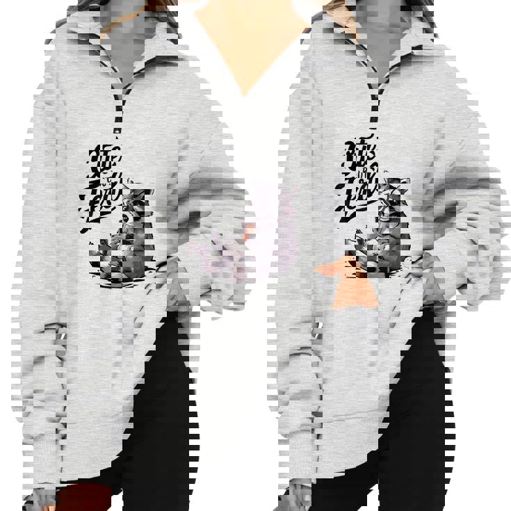Cute Feral Panda Raccoon Costume | Oversized Half-Zip Unisex Sweatshirt Cute Feral Panda Raccoon Costume | Oversized Half-Zip Unisex Sweatshirt