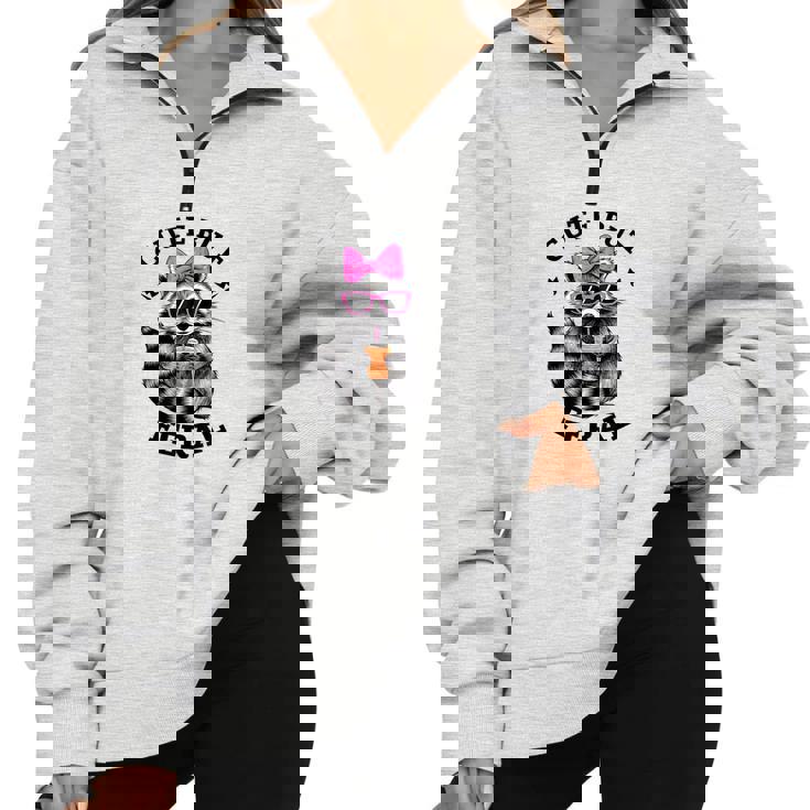 Cute Raccoon Half-Zip Sweatshirt - Oversized & Colorful - Cool Casual Vibe Cute Raccoon Half-Zip Sweatshirt - Oversized & Colorful - Cool Casual Vibe