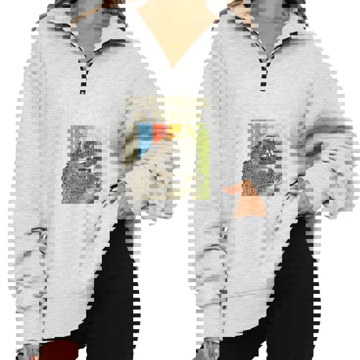 Everything Is Trash Retro Raccoon Lover Camping Half Zip Oversized Sweatshirt Everything Is Trash Retro Raccoon Lover Camping Half Zip Oversized Sweatshirt