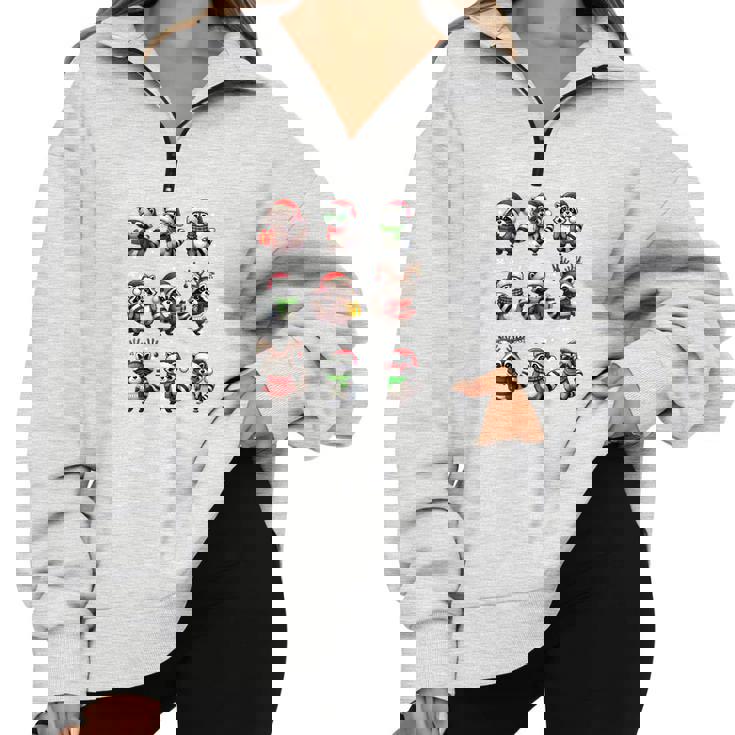 Raccoon Christmas Pajama Sweatshirt - Cozy Oversized Half Zip Decor