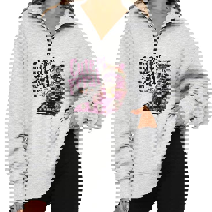 Raccoon Coffee Lover Vintage Half Zip Sweatshirt | Cute & Feral Style Raccoon Coffee Lover Vintage Half Zip Sweatshirt | Cute & Feral Style