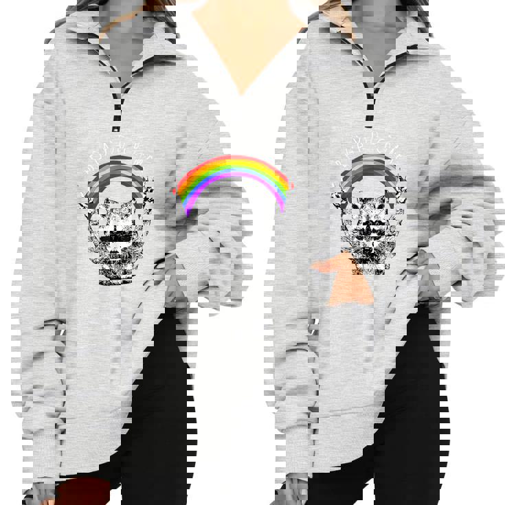 Raccoon LGBTQ Pride Sweatshirt - Rainbow Oversized Half Zip