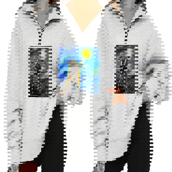 Raccoon Starry Night Sweatshirt - Cozy Half Zip for Art Lovers Raccoon Starry Night Sweatshirt - Cozy Half Zip for Art Lovers