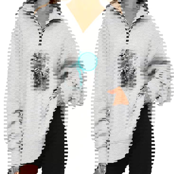 Raccoon Sweatshirt - Oversized Zip for Unique Moon Howling Raccoon Sweatshirt - Oversized Zip for Unique Moon Howling