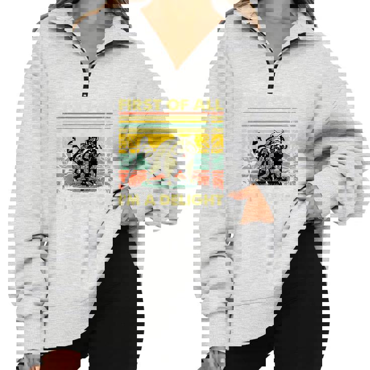 Retro Angry Raccoon Half Zip Oversized Sweatshirt | Fun Streetwear Retro Angry Raccoon Half Zip Oversized Sweatshirt | Fun Streetwear