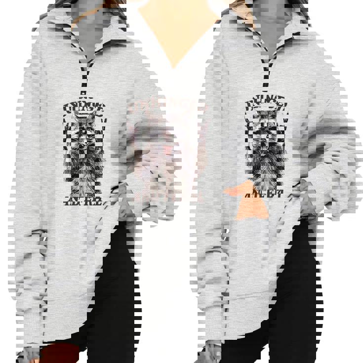 Retro Raccoon Feral Summer Half-Zip Oversized Sweatshirt for Fun-Lovers