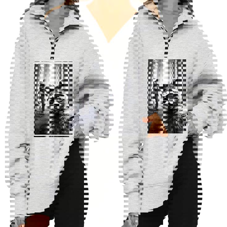 Sasquatch Bigfoot & Scared Raccoon Half Zip Oversized Sweatshirt Sasquatch Bigfoot & Scared Raccoon Half Zip Oversized Sweatshirt