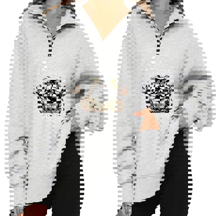 Trash Can Raccoon Half Zip Oversized Sweatshirt - Funny Slogan Trash Can Raccoon Half Zip Oversized Sweatshirt - Funny Slogan