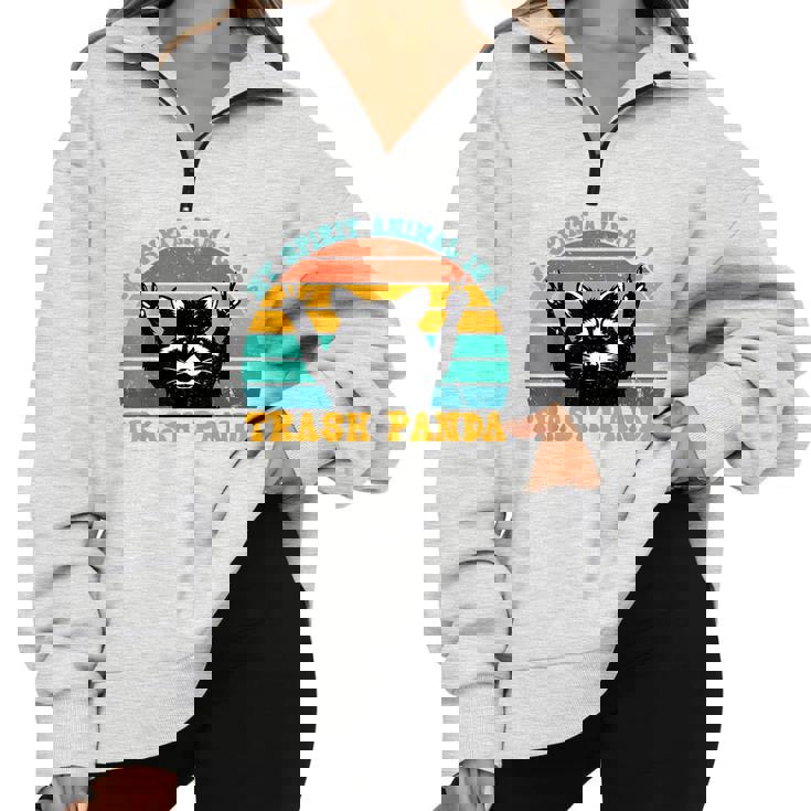 Trash Panda Raccoon Oversized Half Zip Sweatshirt - Fun & Stylish Trash Panda Raccoon Oversized Half Zip Sweatshirt - Fun & Stylish