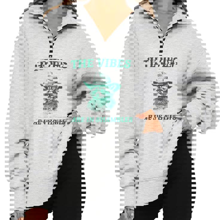 The Vibes Are In Shambles Sarcastic Raccoon Cowboy Half Zip Oversized Sweatshirt The Vibes Are In Shambles Sarcastic Raccoon Cowboy Half Zip Oversized Sweatshirt