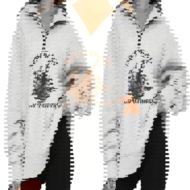 Sarcastic Raccoon Half Zip Oversized Sweatshirt - Playful Urban Style
