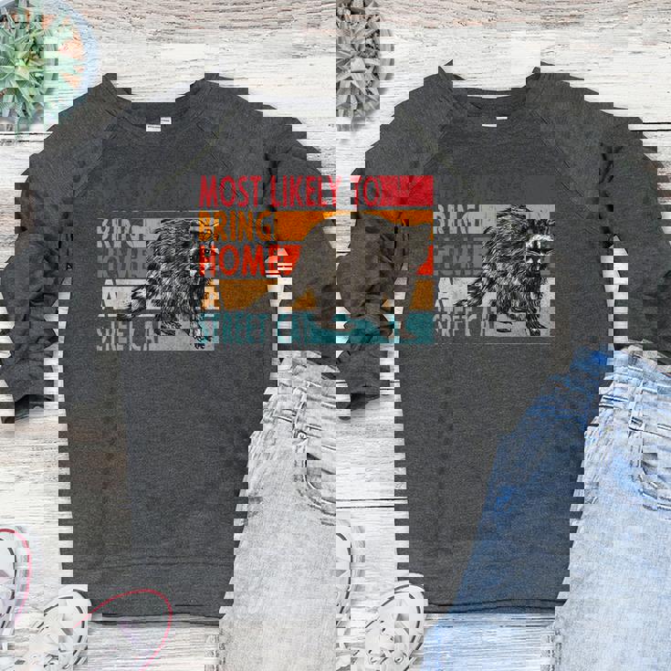Adopt A Street Cat Women’s Raglan Sweatshirt - Funny Raccoon Lover’s Theme