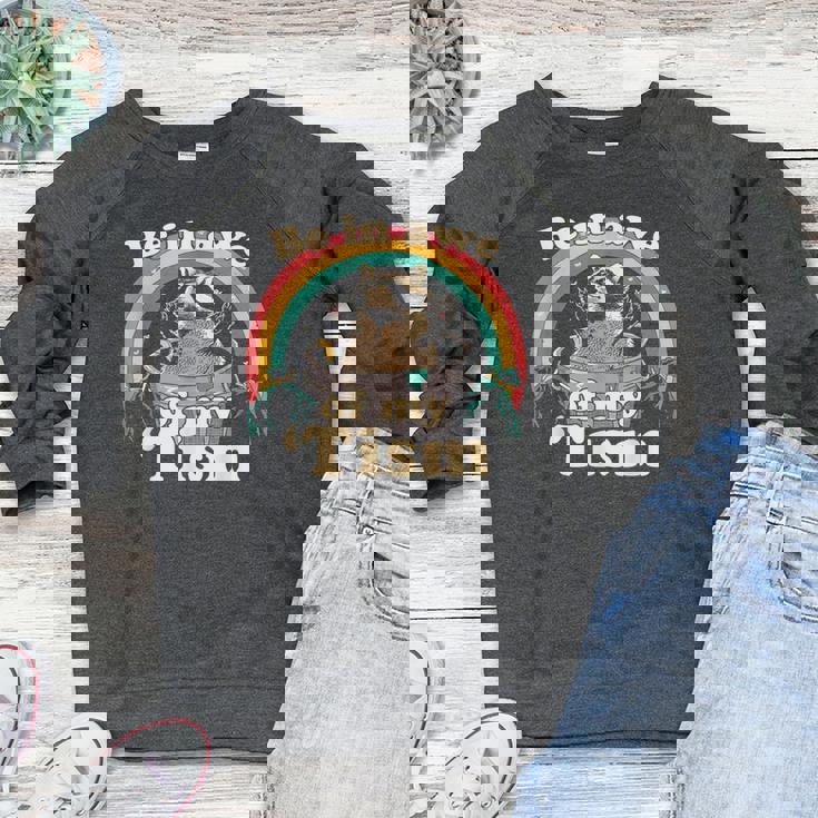 Autism Be In Awe Of My 'Tism Meme Autistic Raccoon Women's Crewneck Raglan Sweatshirt