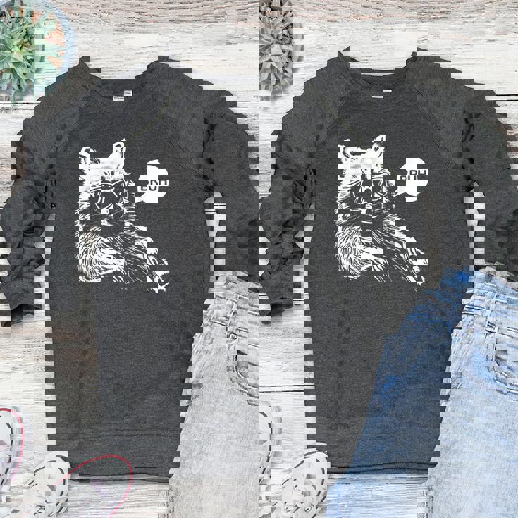 Raccoon Slang Meme Women's Raglan Sweatshirt | Trash Panda Lover