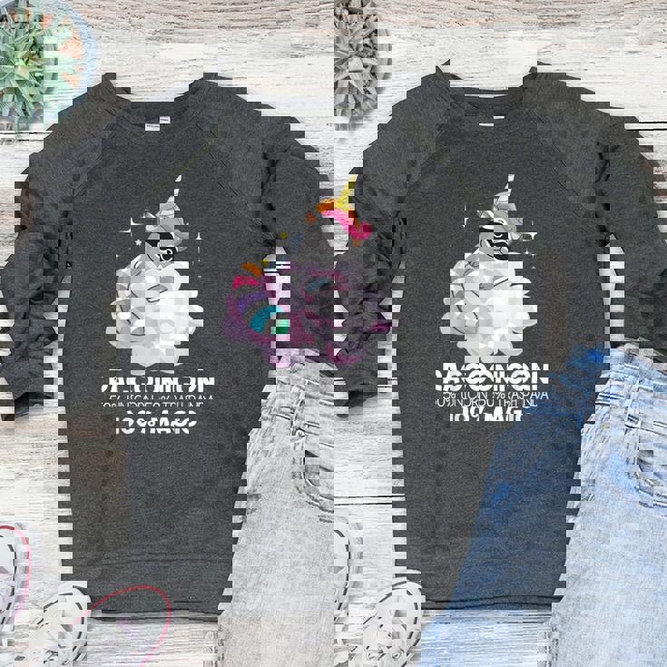 Raccoonicorn Women's Raglan Sweatshirt - Fun Raccoon Lover Gift