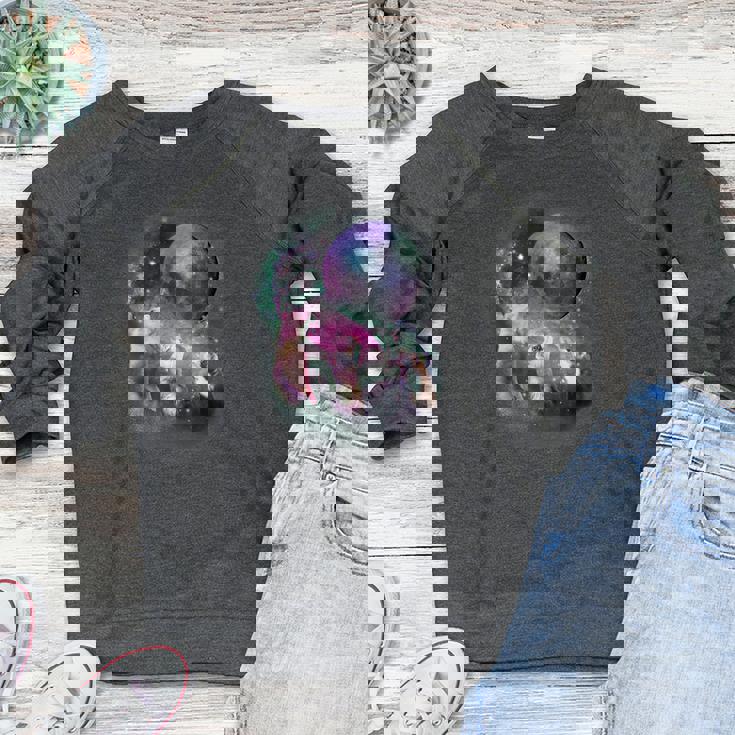 Ferret Women's Crewneck Sweatshirt - Howling at the Moon Theme Ferret Women's Crewneck Sweatshirt - Howling at the Moon Theme