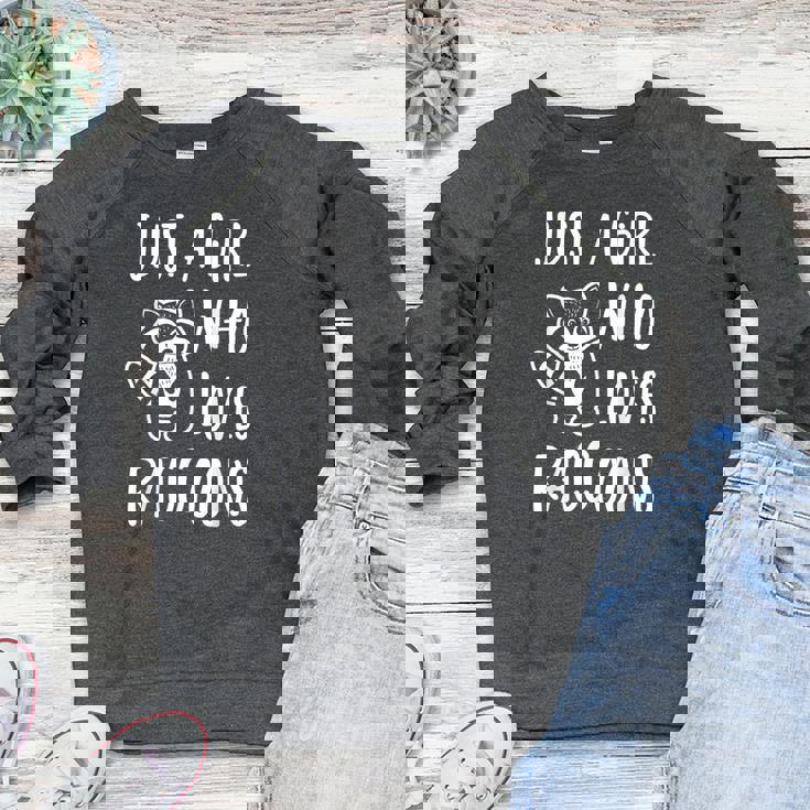 Raccoon Lover Women's Crewneck Sweatshirt - Cozy Animal Theme Raccoon Lover Women's Crewneck Sweatshirt - Cozy Animal Theme