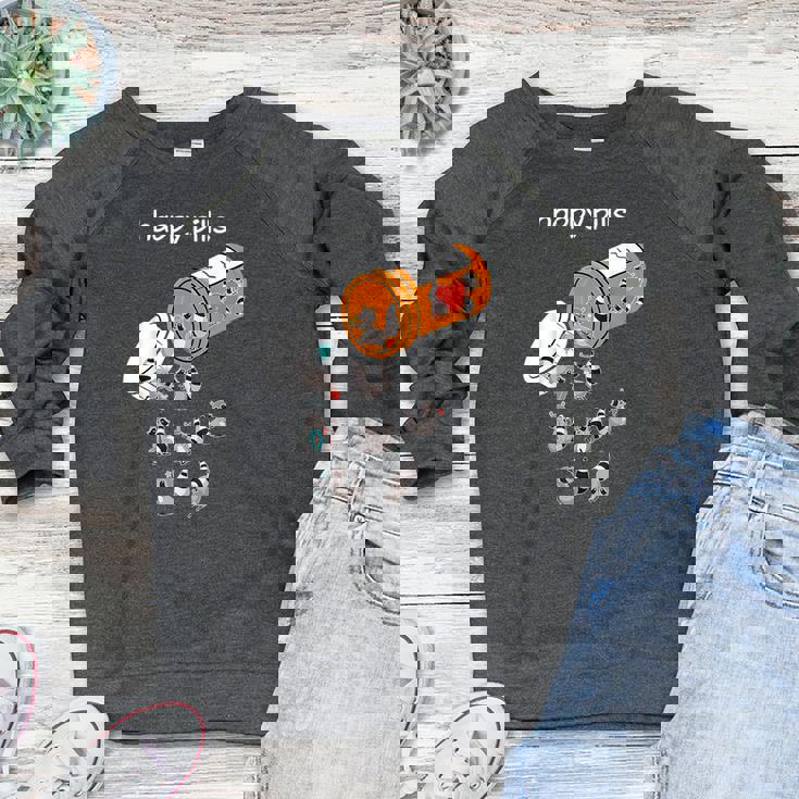 Raccoon Lover Women's Raglan Sweatshirt - Happy Pills Design Raccoon Lover Women's Raglan Sweatshirt - Happy Pills Design