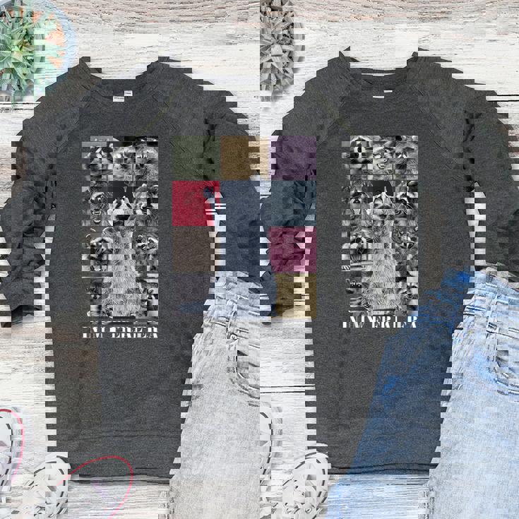 Raccoon Meme Women's Raglan Sweatshirt - Fun Animal Team Design Raccoon Meme Women's Raglan Sweatshirt - Fun Animal Team Design