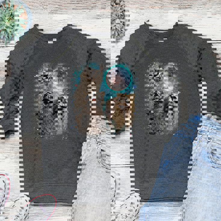 Raccoon Moon Raglan Sweatshirt - Unisex Wildlife Design Raccoon Moon Raglan Sweatshirt - Unisex Wildlife Design