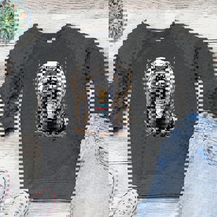 Raccoon Noodle Crewneck Sweatshirt - Unisex, Casual Comfort Raccoon Noodle Crewneck Sweatshirt - Unisex, Casual Comfort
