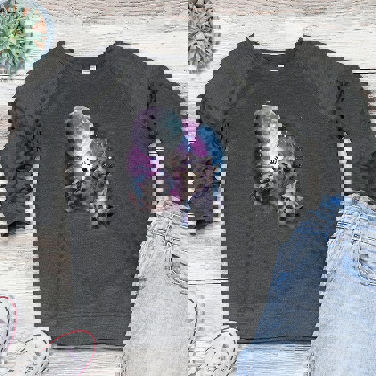 Raccoon Women's Crewneck Raglan Sweatshirt - Moonlit Wilderness Raccoon Women's Crewneck Raglan Sweatshirt - Moonlit Wilderness