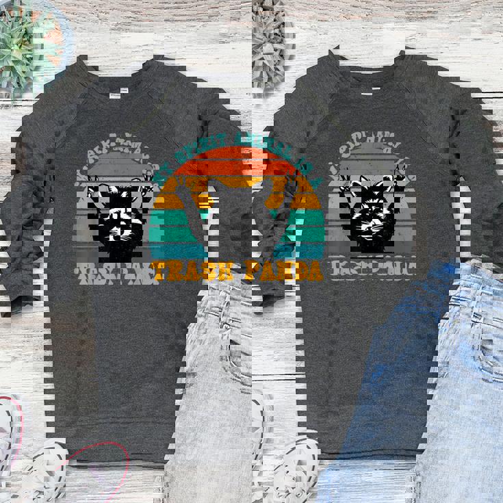 Trash Panda Raccoon Women’s Raglan Sweatshirt - Fun Animal Theme Trash Panda Raccoon Women’s Raglan Sweatshirt - Fun Animal Theme
