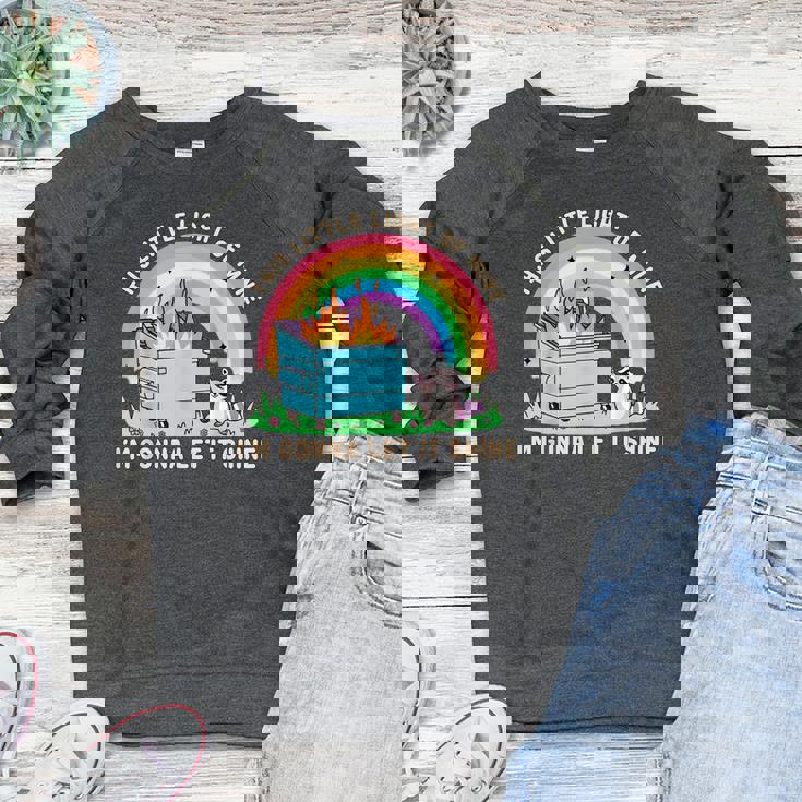 Women's Crewneck Raglan Sweatshirt - Groovy Raccoon Theme | Fun Casual Wear Women's Crewneck Raglan Sweatshirt - Groovy Raccoon Theme | Fun Casual Wear