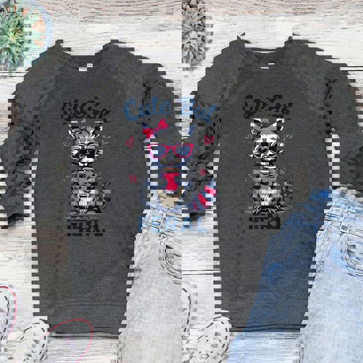 Cute But Feral Raccoon Women's Crewneck Sweatshirt | Funny Summer Vibe