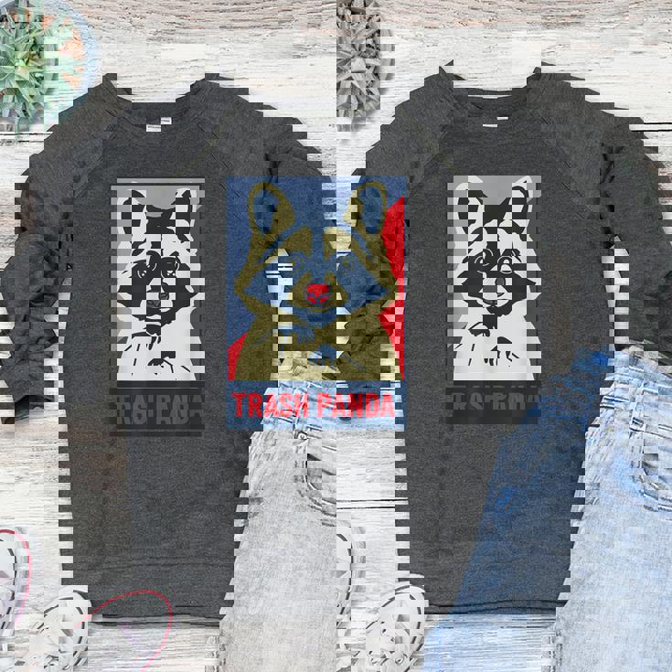 Women's Raccoon Lover Sweatshirt - Raglan Crewneck - Fun Animal Print
